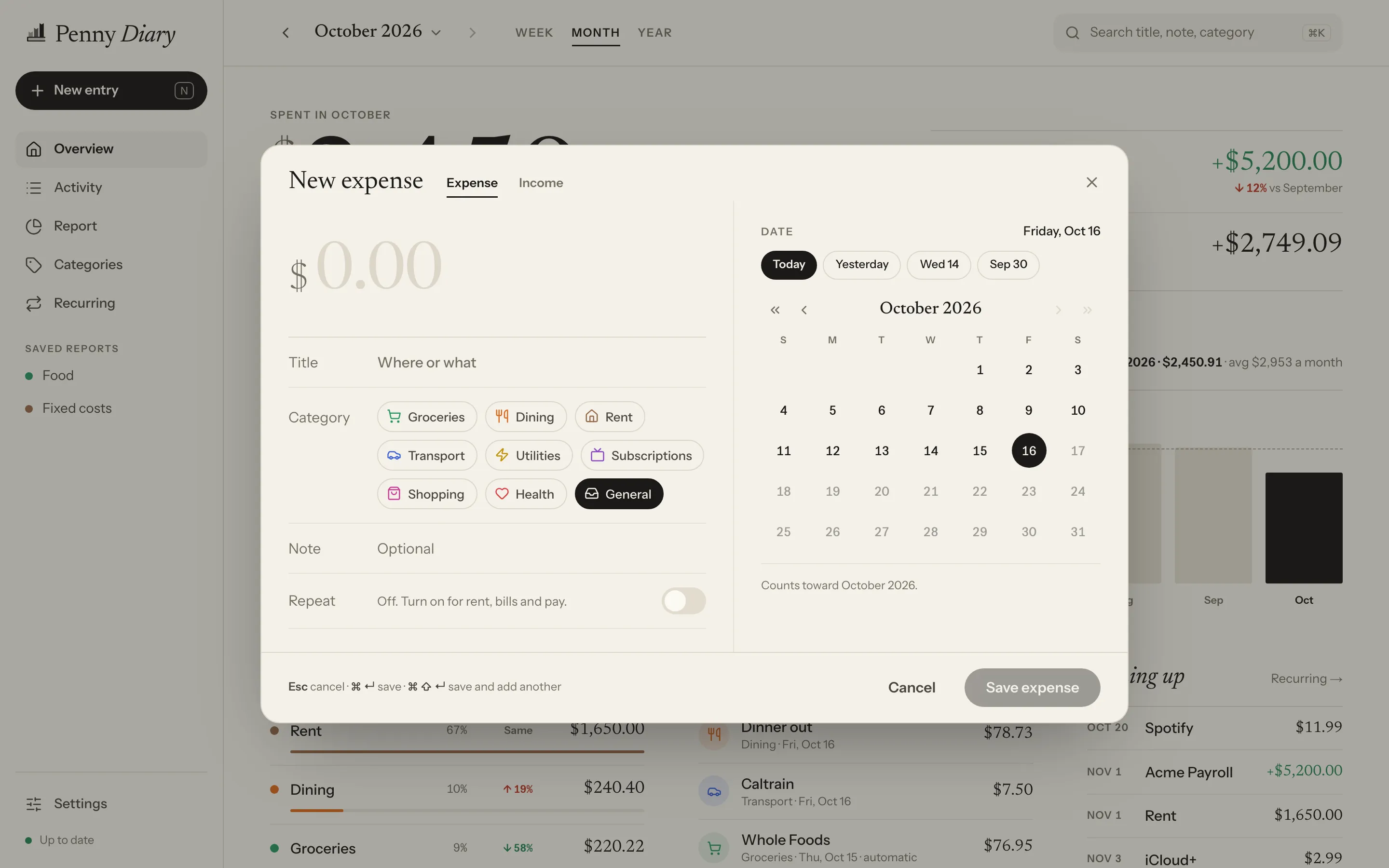 Web - New entry